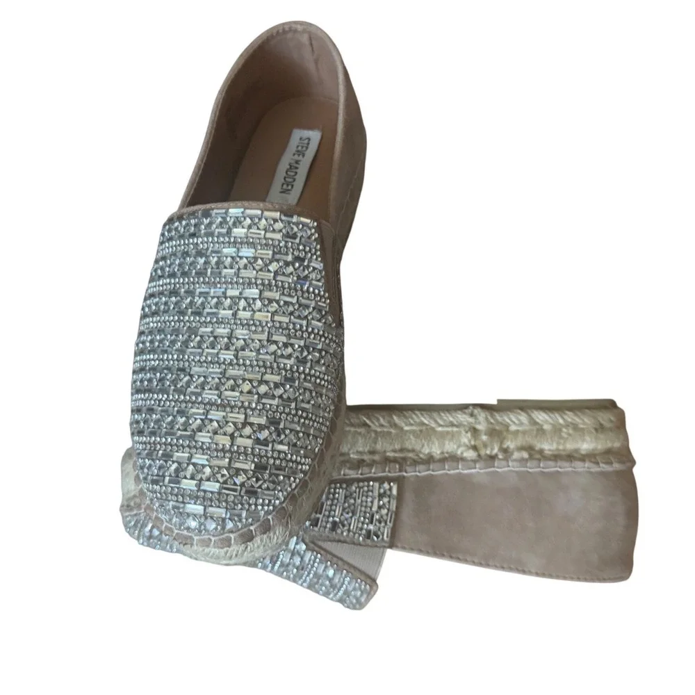 Steve Madden Proud Embellished Espadrilles Shoes Size 8M